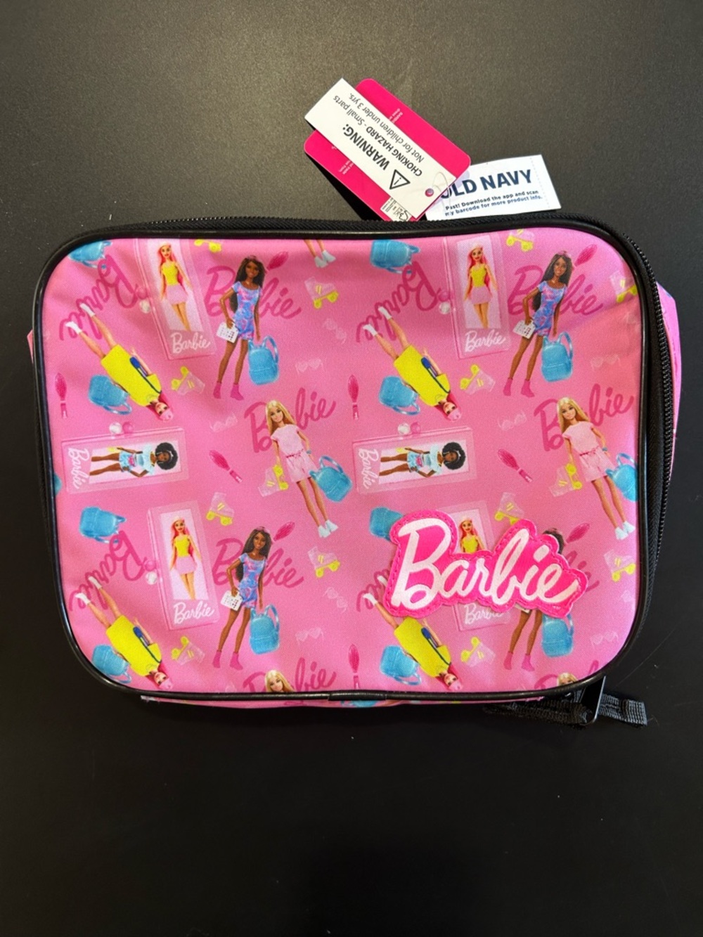 Old Navy Pink Barbie Print Zip Lunchbox
